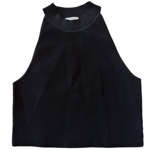 Aritiza Babaton Sculpt Knit Mockneck Halter Top Ribbed Size 2X